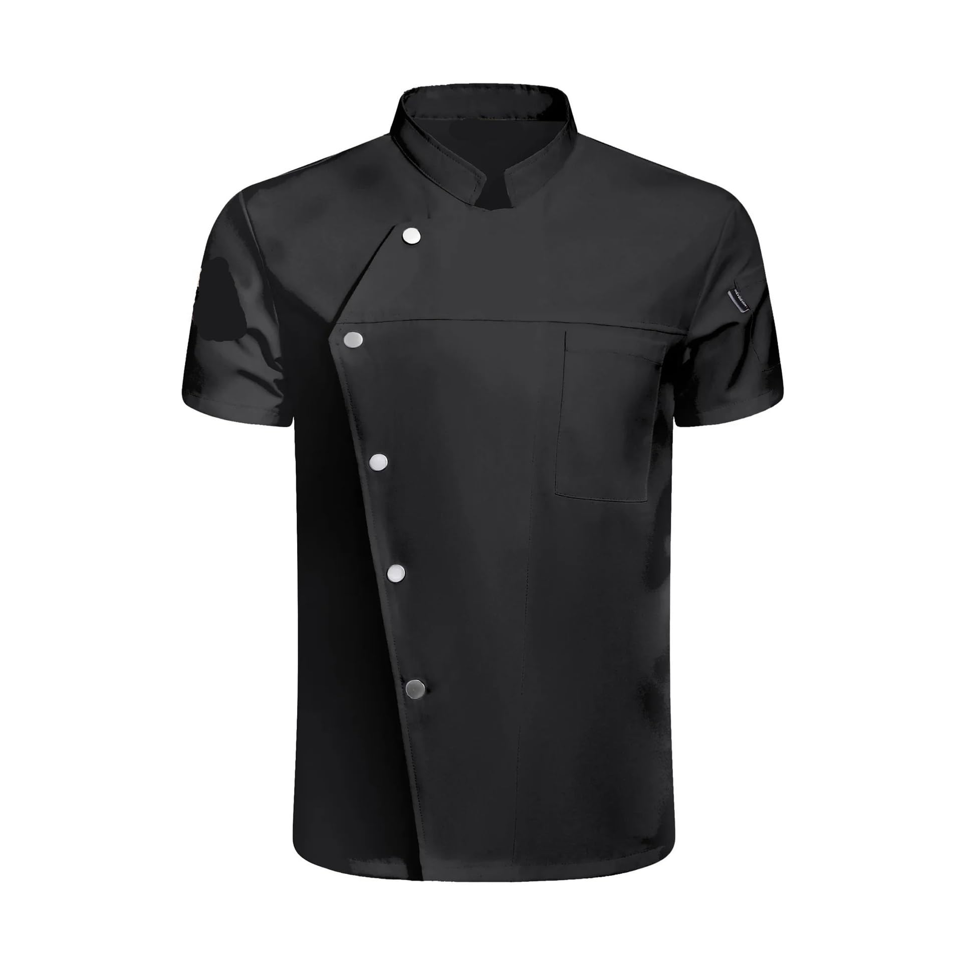 Chaqueta unisex de manga corta for cocinero, uniforme camarero restaurante(Blue GRAY,M)