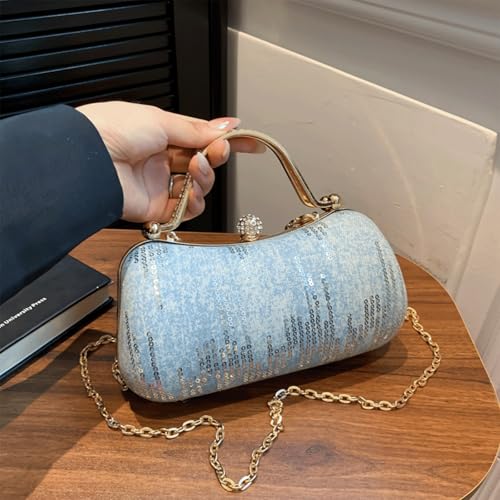 Sequin Purse Sparkly Denim Sequin Purse Box Bag Shoulder Bag with Top Handle Trendy Ideal Gifts for Women Girls4