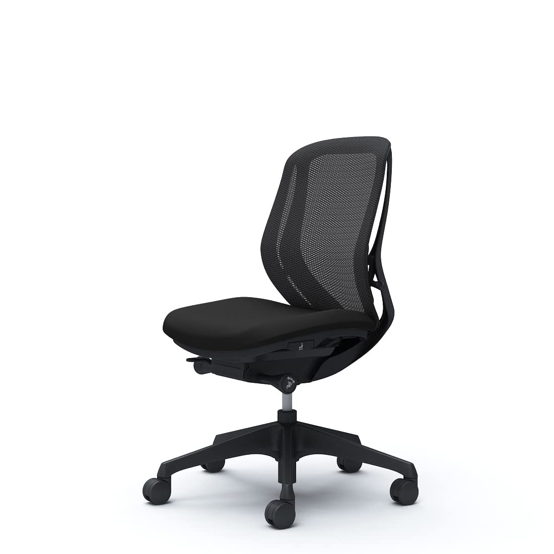オカムラ オフィスチェア 完成品 組立不要 シルフィ― ローバック メッシュ 肘無し 樹脂脚 ブラックフレーム C631XR-FMP1 ブラック