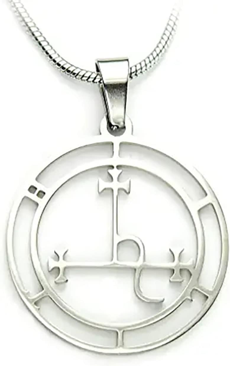 Sigil of Lilith Necklace, with 20" Snake Chain, Pure 304 Stainless Steel Pendant and Chain…