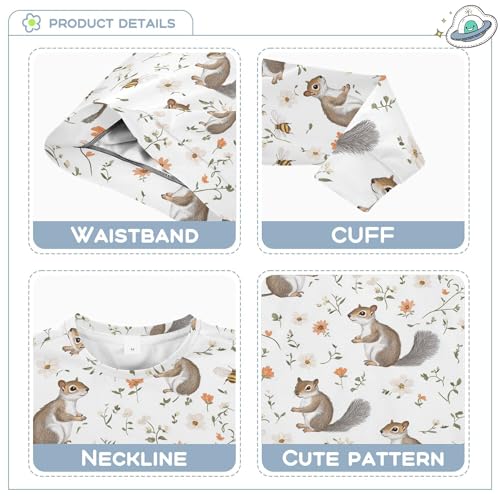 JUNZAN Beauty Squirrel White Kids Boys Hooded Sweatshirt Crewneck Tops Clothing Shirts Athletic 4T3