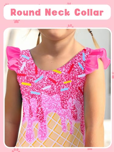 Image of Toddler Girls One Piece Ruffle Swimsuit Mermaid Bathing Suit 2-7Y | UPF 50+ quick-dry girls swimsuit,Cute flutter sleeves and ruffled hem,Mermaid Swimwear for pool,party,beach vacation.