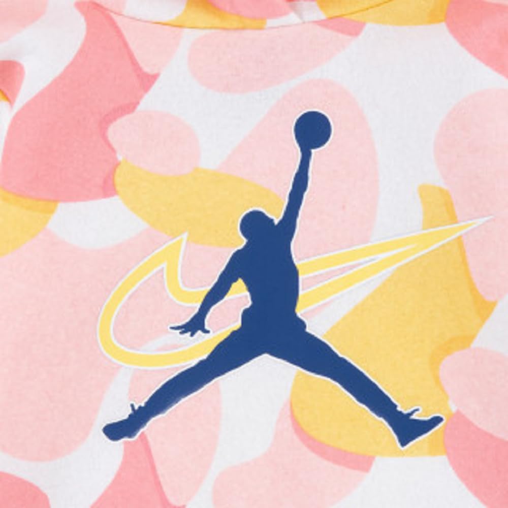 NIKE Jordan Jumpman 2-teiliges Baby-Set mit Kapuze, Sweatshirt, Leggings, Baby-Mädchen, Rosa-Weiß, Grafik, 12 Monate, mehrfarbig, 12 Monate