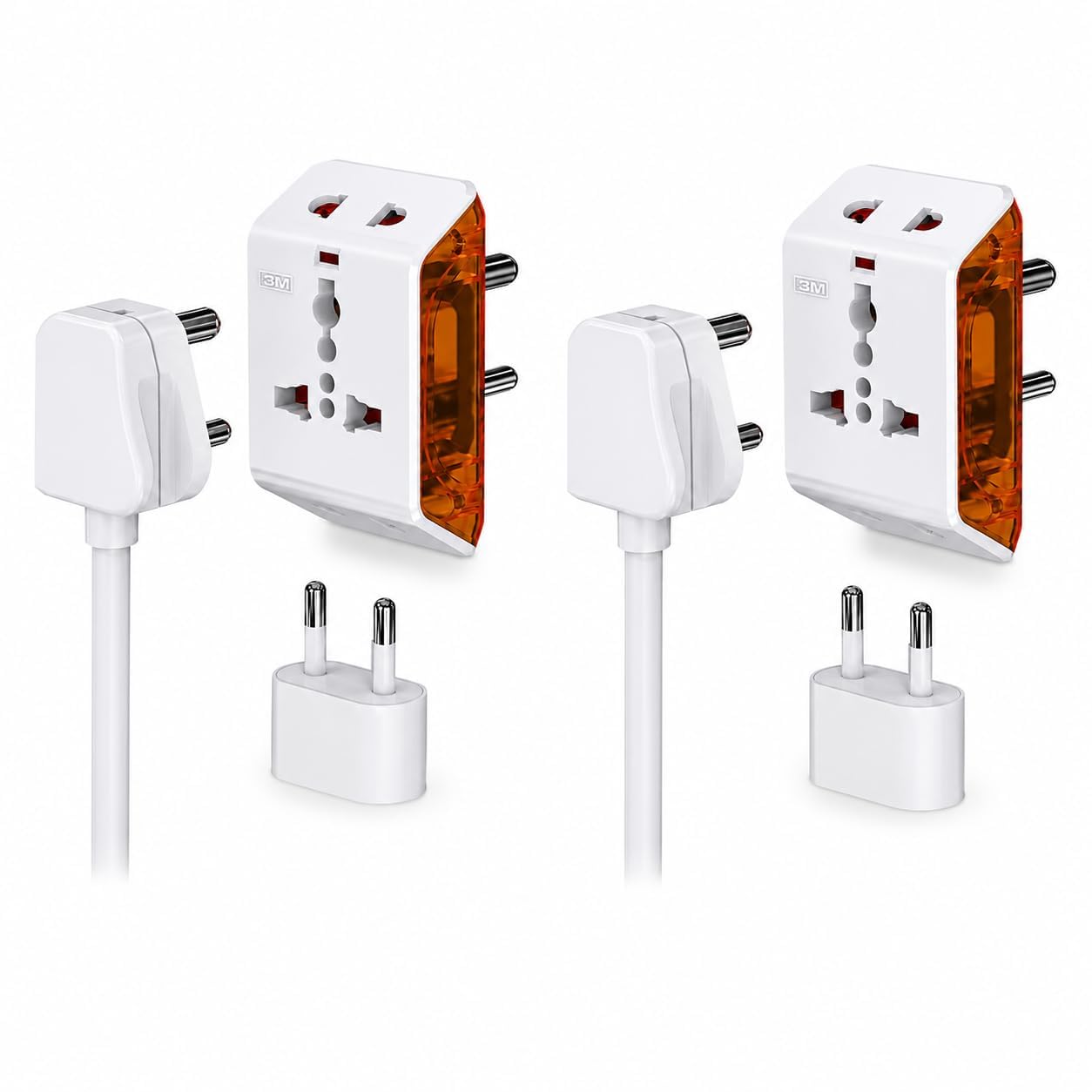 Universal 6AMP 3-Pin Plug Adapter for Home & Travel, Pack of 2 | Travel Use, Compact Design-image-28