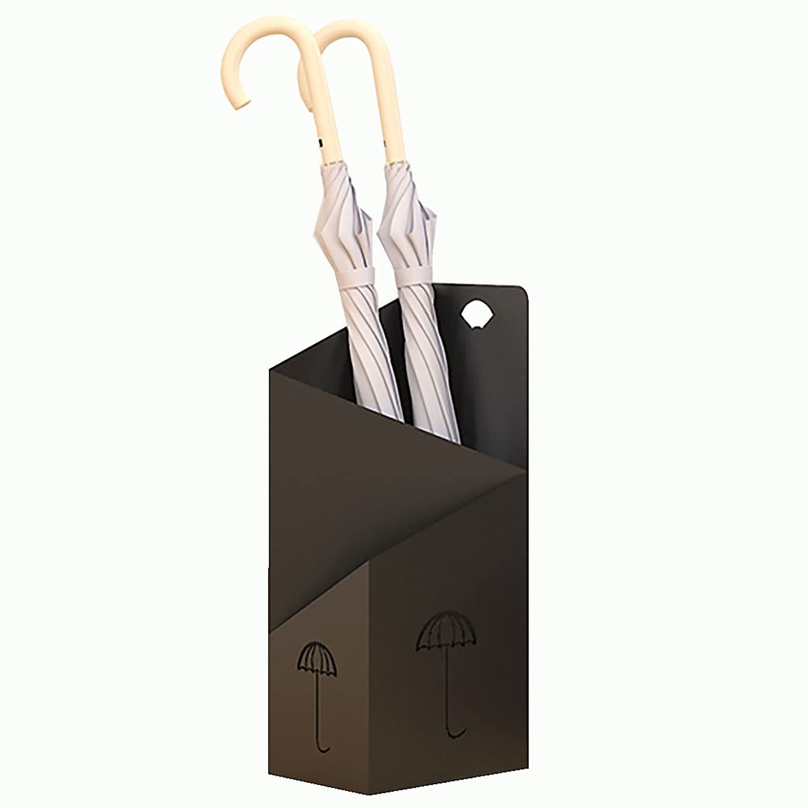 Porte-parapluie noir en métal géométrique pour entrée de maison et bureau