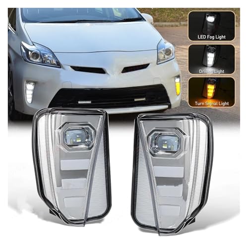 Faros antiniebla LED blancos y amarillos para Toyota Prius ZVW30 de gran acabado 5