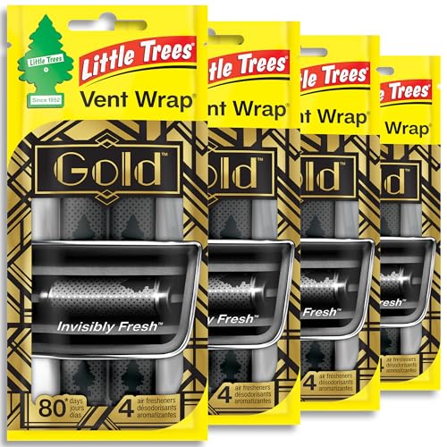 Image of LITTLE TREES Car Air Freshener | Vent Wrap Provides Long Lasting Scent, Invisibly Fresh | 16 Air Fresheners | Gold
