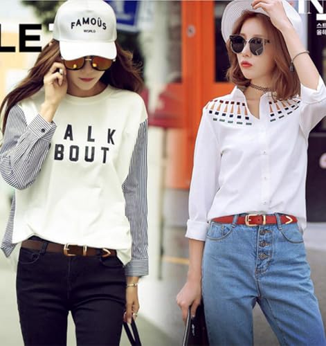 Women’s Leather Belt with Pin Buckle Casual Genuine Cowhide Waist Belt for Jeans Dress Pants Skirts Office Daily Wear4