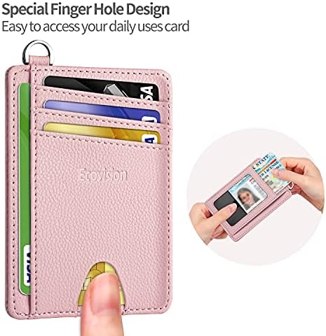 EcoVision Slim Minimalist Front Pocket Wallet, RFID Blocking Credit Card Holder Wallet with Detachable D-Shackle for Men Women - 5
