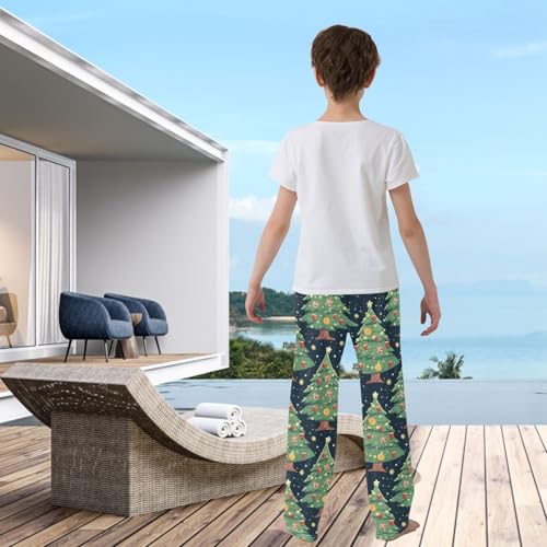 visesunny Boys' Pants Christmas Tree with Light Star Jogger Pants Elastic Waist Long Bottoms Trousers with Pockets3