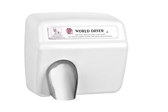 Model A Durable Hand Dryer Finish Steel White, Voltage 110-120 V, 20 Amps