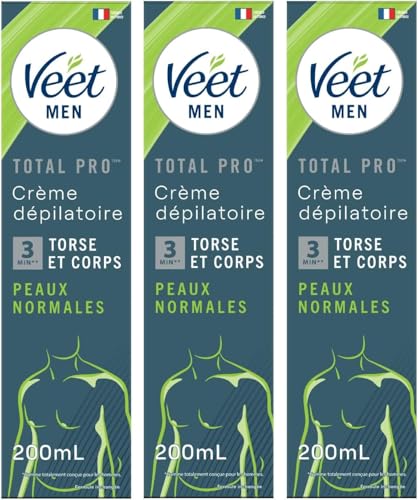 Veet Men – Haarentfernungscreme für Herren – normale Haut – 200 ml – 3 Stück