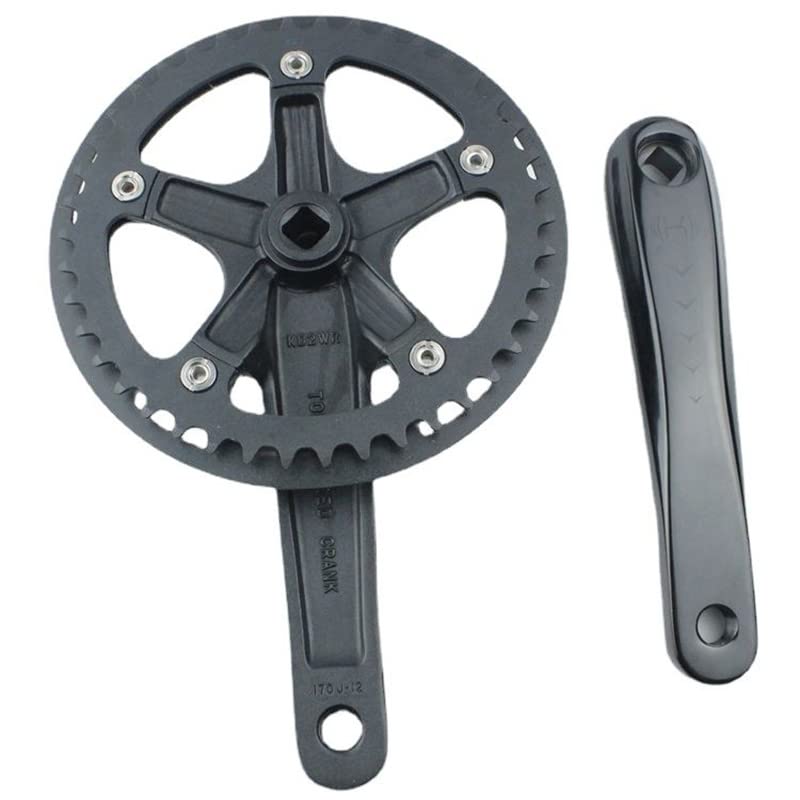 SHUNMIN Guarnitura MTB Gear Gear Bike Pieghevole Bike GrulenkSet 170mm velocità Singola 42T Foro di Diamanti in Alluminio in Alluminio a ingranaggio in Bicicletta Anello CRANKSET Guarnitura