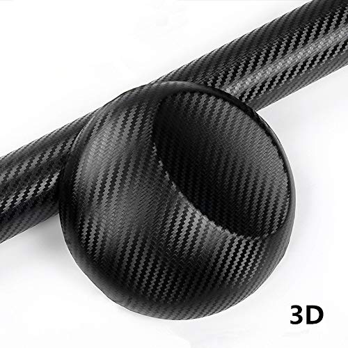 3D Film Vinyle (2PCS), Minleer 3D Autocollant Fibre Carbone adhésif Pour Voiture , Arrière Coque de Smartphone, Moto, Véhicule, fibre carbone vinyle autocollant 152 cm x 30cm Noir Cover