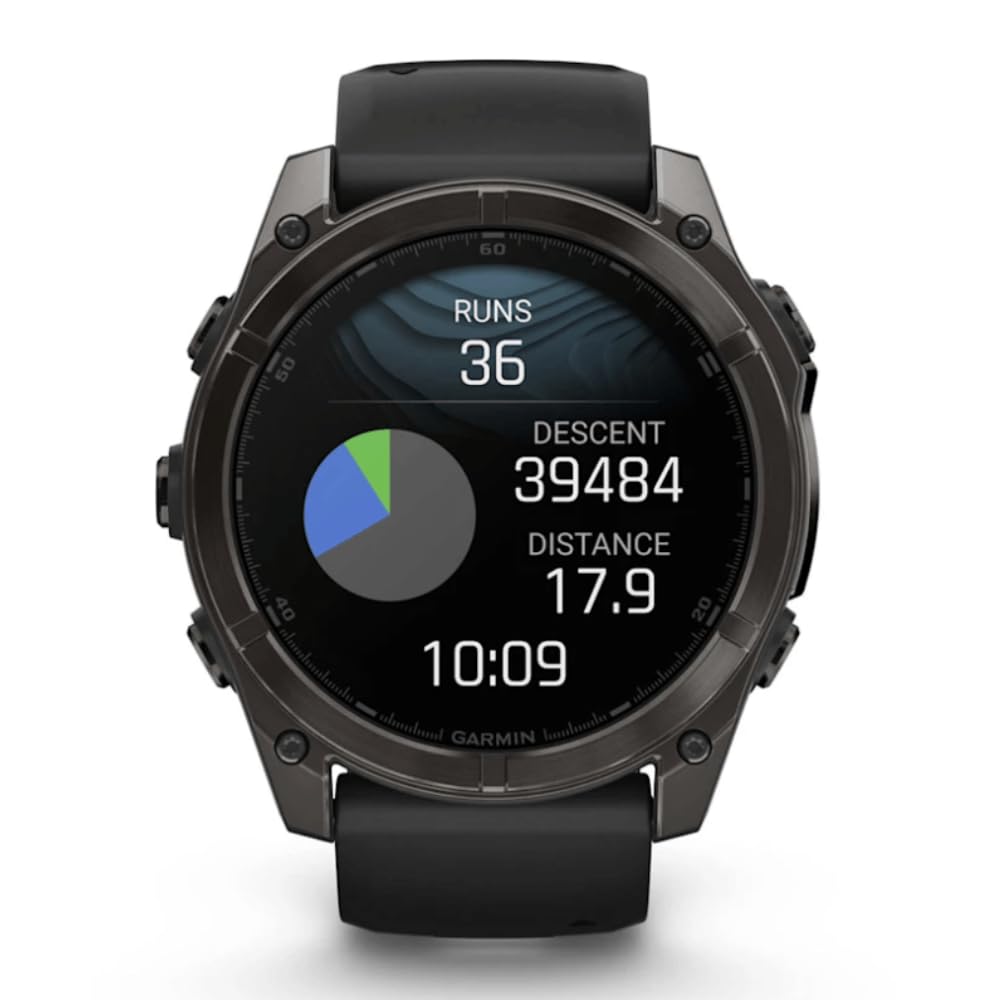 Garmin Amoled Smartwatch Fenix 8-51 MM | Premium Sportuhr mit integrierter LED-Taschenlampe, Lautsprecher und Mikrofon | Bis zu 29 Tage Akkulaufzeit im Smartwatch-Modus