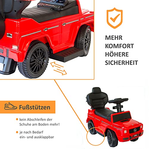 LEMODO Kinder Rutschauto ab 1 Jahr - Lauflernwagen mit Schiebestange - Robustes Kinderauto - Mercedes-Laufrad - Schiebeauto mit Stange für die Lenkung - Rot – Bild 8