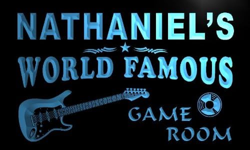 ADVPRO x0207-tm Nathaniel's Guitar Game Room Custom Personalized Name Neon Sign
