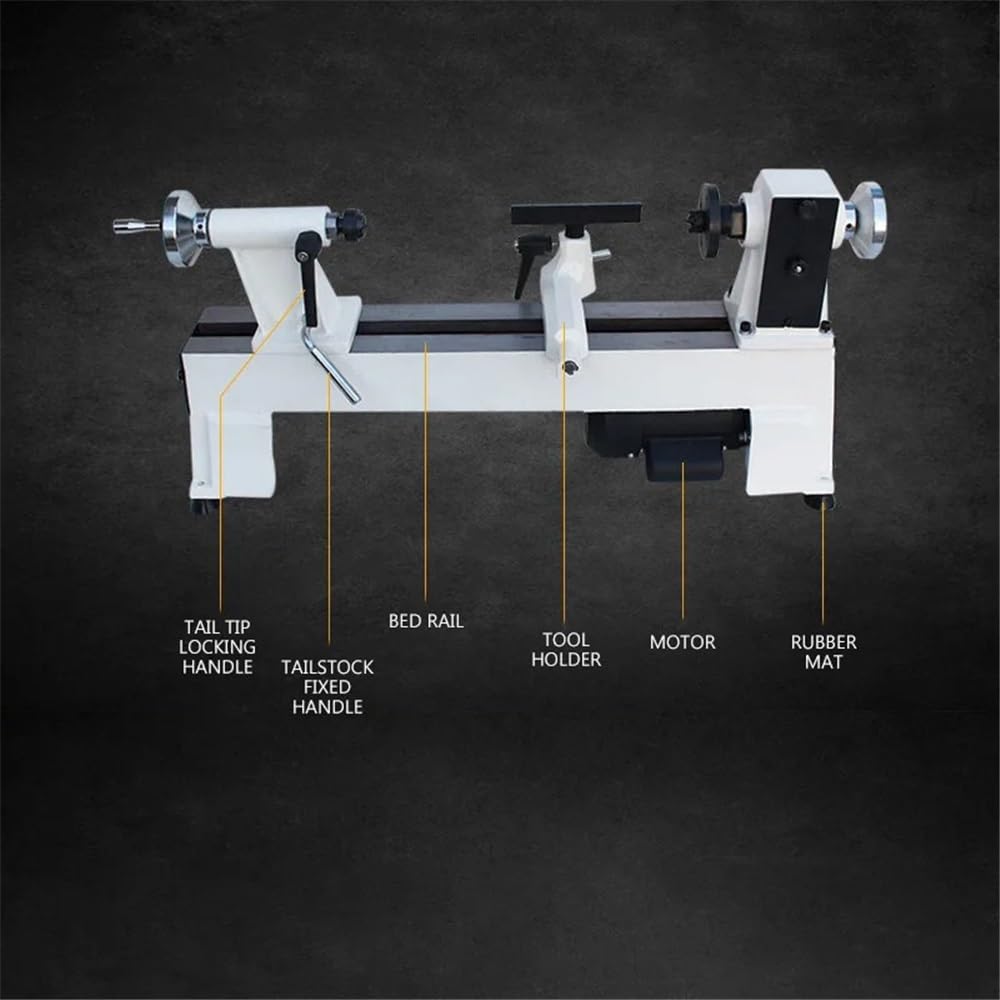 Torno de carpintería, torno en miniatura multifuncional for el hogar, máquina de hilado de madera, torno pequeño de cuentas