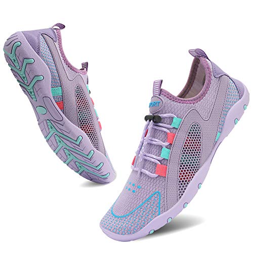 Image of MAYZERO Water Shoes Men Women Swim Surf Shoes Beach Pool Shoes Wide Toe Hiking Aqua Shoes Winter House Slippers