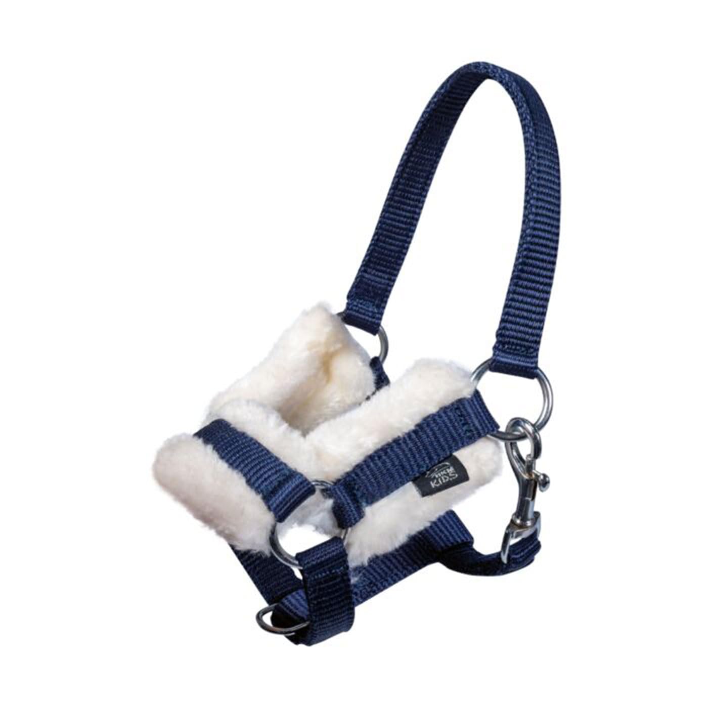 HKM Kids Hobby Horse Clara grau marmoriert + Halfter & Führstrick in Blau – Steckenpferd| Holly & Claire - Set für Kinder – Austauschbares Halfter, Hochwertige Verarbeitung