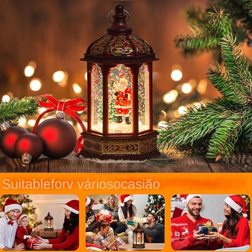 Kumprohu Lanternas de Natal iluminadas com globos de neve, Lanterna com globo de neve, Lanternas de