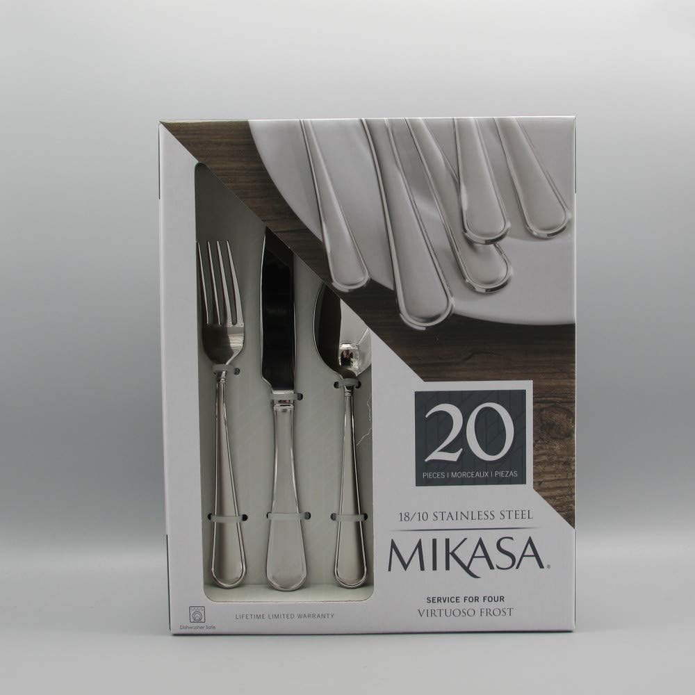 Black Friday Clearance Mikasa Virtuoso Frost 20-Piece 18/10 Stainless Steel Flatware Set , Service for 4