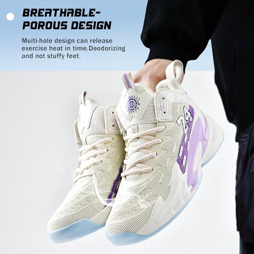 Image of Men's Basketball Shoes Fashionable Breathable Anti Slip Sports Shoes Outdoor Running Fitness Training Shoes