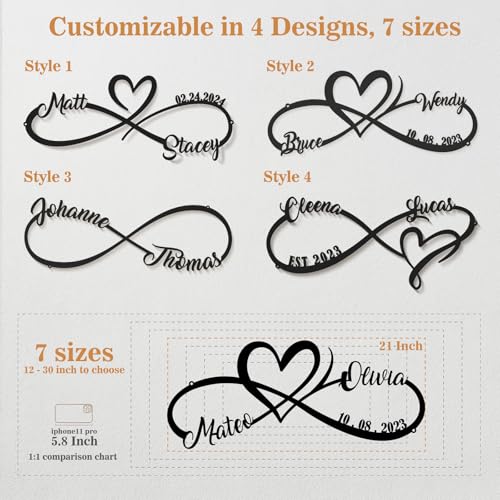 Customized Metal Infinity Signs for Couples – Personalized Anniversary Gifts & Unique Wall Art for Newlyweds in 2025 - Image 4