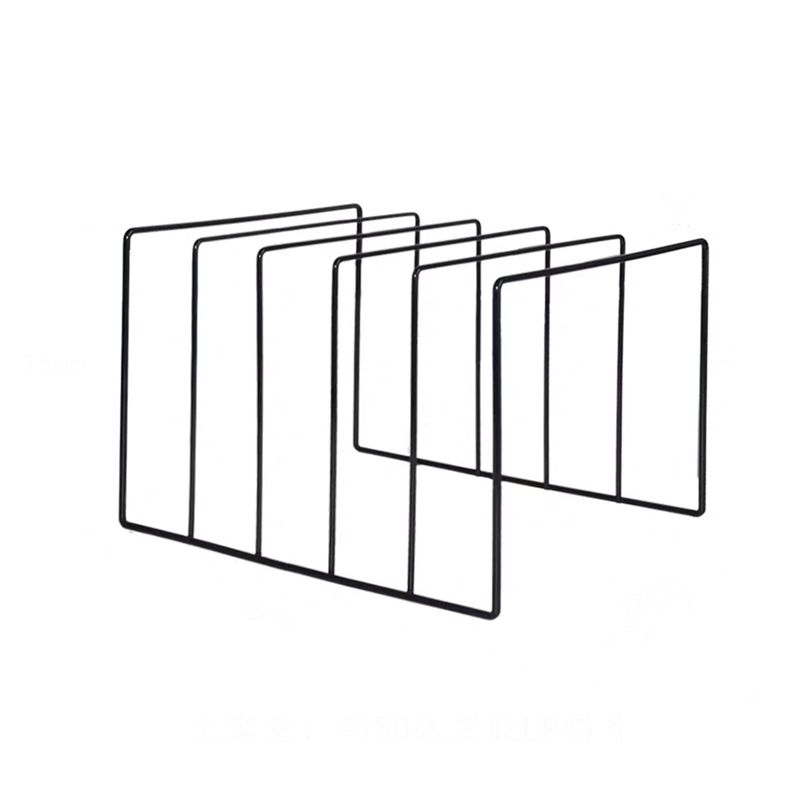 Supporto per Dischi in Vinile Supporto portadischi – Rastrelliera in filo metallico rivestito può contenere fino a 50 album LP, design semplice e contemporaneo for dischi da 12 pollici Support de Disq