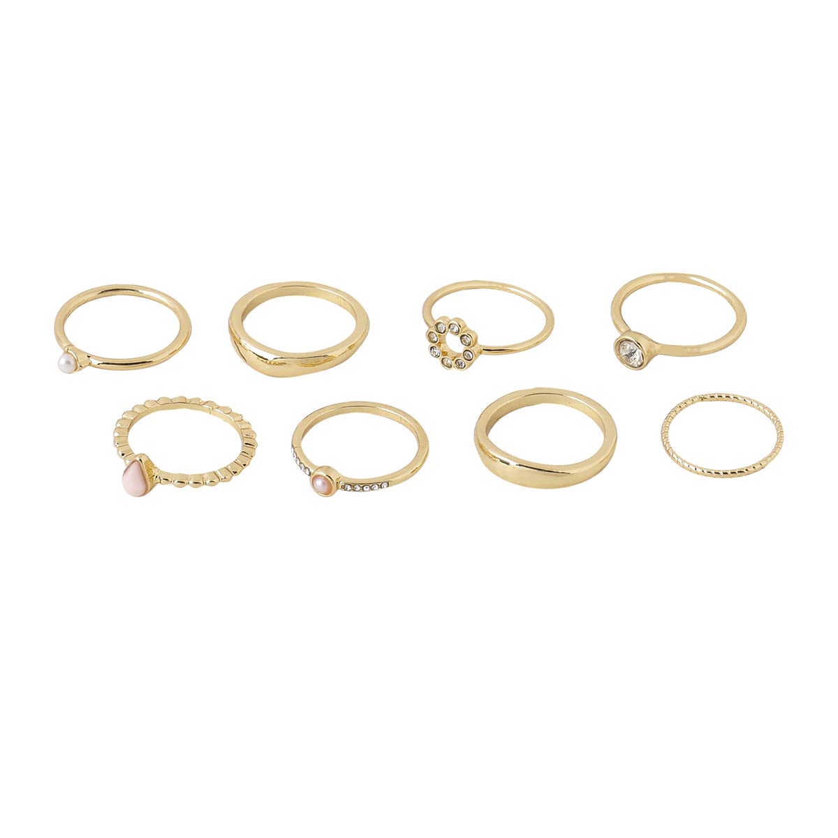 Geometric Ring Set Plated Knuckle 8 Pcs Combo Birthday