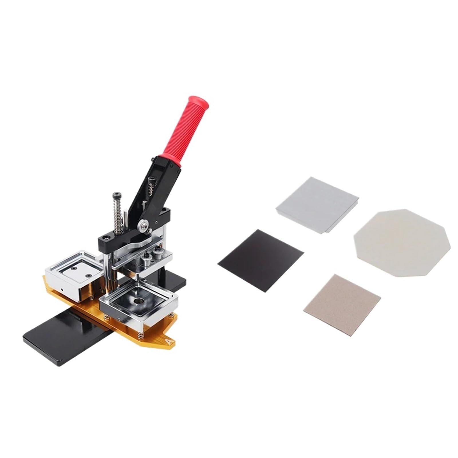Pin Badge Making Kit Macchina per stampa badge quadrata per frigorifero 50x50mm/63,5x63,5mm Para magneti da 1000 pezzi(63.5x63.5mm Set)