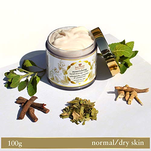 Just Herbs Ayurvedic Herbal Nourishing Face Moisturizing Massage Cream For Dull & Dry Skin - Parabens, SLS Free 100 gm - Image 4
