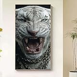 Animal Diamond Painting Adultos, Diamond Painting Tigre Pintura de Diamante para Niños DIY 5D Cristal Strass Bordado Punto de Cruz Puzzle Dibujos con Diamantes Kit Decoración Hogar 50x100cm e7-15cb