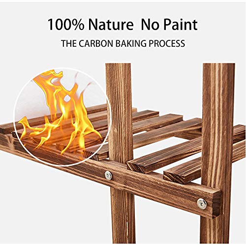Augosta Multi Tiered Plant Stand for Indoor and Outdoor, Large Wood Plant Shelf for Multiple Plants, 6 Tier Plant Flower Pots Shelves Rack Holder Stand - Thumbnail 3