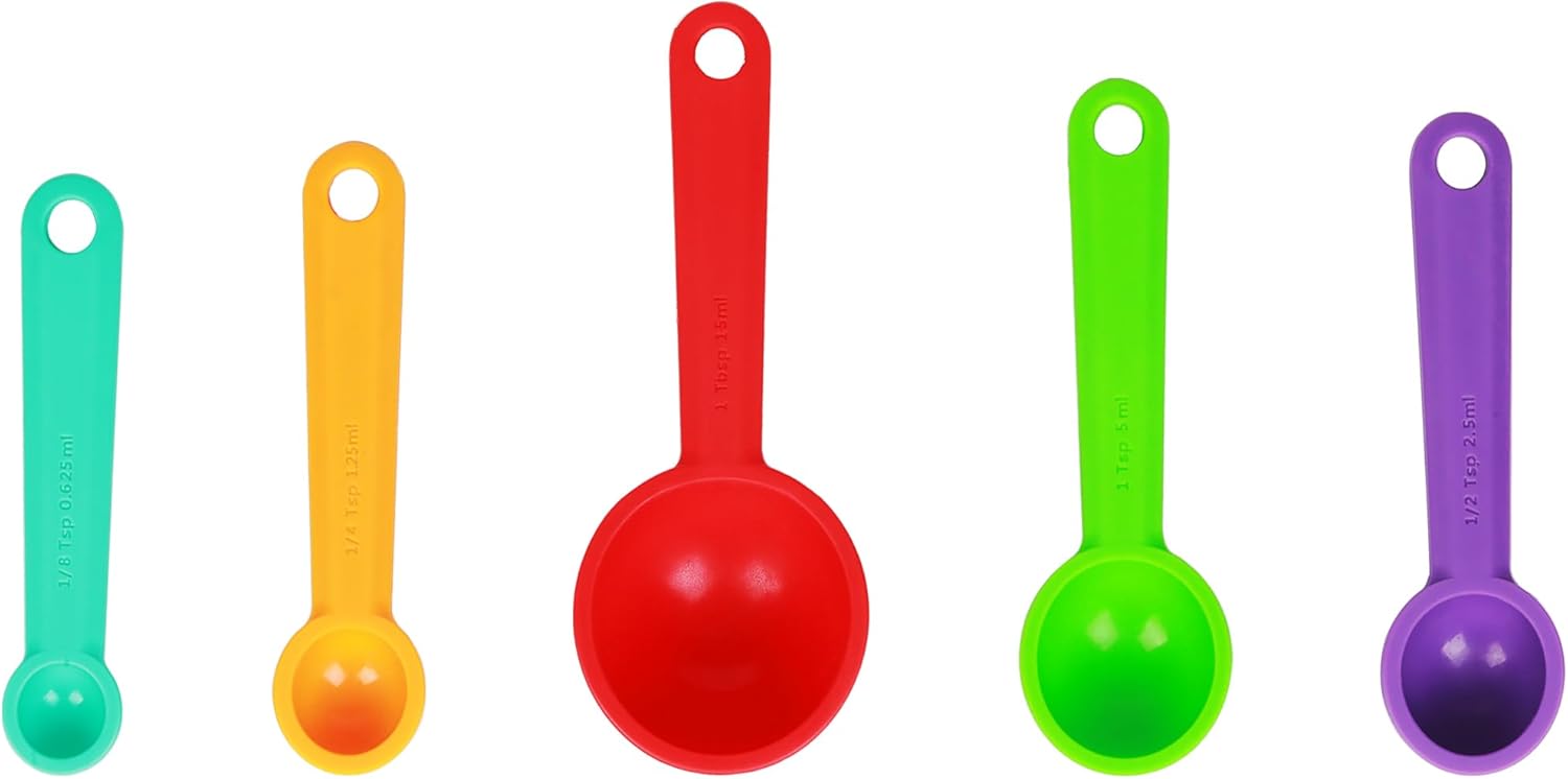Silicone Measuring Spoons, Assorted Colors