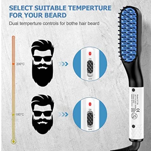 Touisedgi Beard Straightener Comb Faster Heated Ionic Beard Straightening Comb Electric Portable Men's Hair Styling Brush Gift For Dad #TOP1