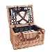 Produktbild Grandma Shark Deluxe 4 Person traditionelle Wicker PicknickKorb Wicker Hamper - Premium-Set mit Tellern, Weingläser, Geschirr und Servietten (Blau)