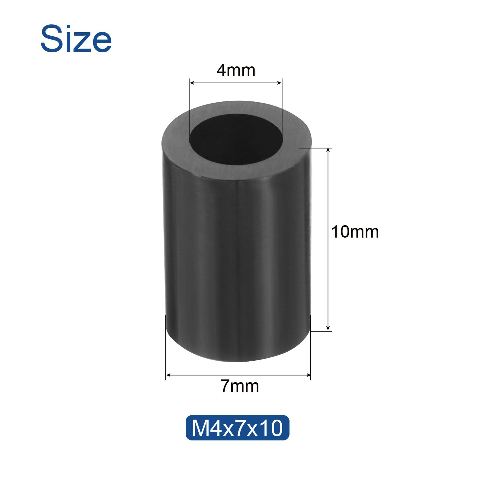 Uxcell ABS Round Spacers For M4 Screws - 7mm OD, 4mm ID, 6mm Height, Pack Of 300