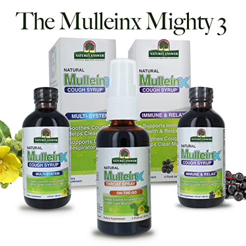 Nature's Answer Mullein-X Immune & Relax Cough Syrup | 4 Fluid Ounces | Supports Immune & Relaxation | Soothes Cough & Clears Mucus | Non Gmo Gluten Free #TOP5
