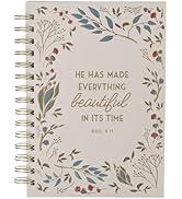 Christian Art Gifts Inspirational Journal, Everything Beautiful Wide Ruled Notebook, Ecc. 3:11 Bi...