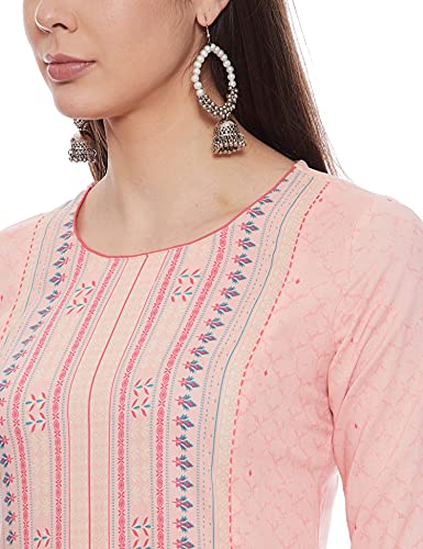 Image of Rangriti Peach Viscose Rayon A Line Kurta