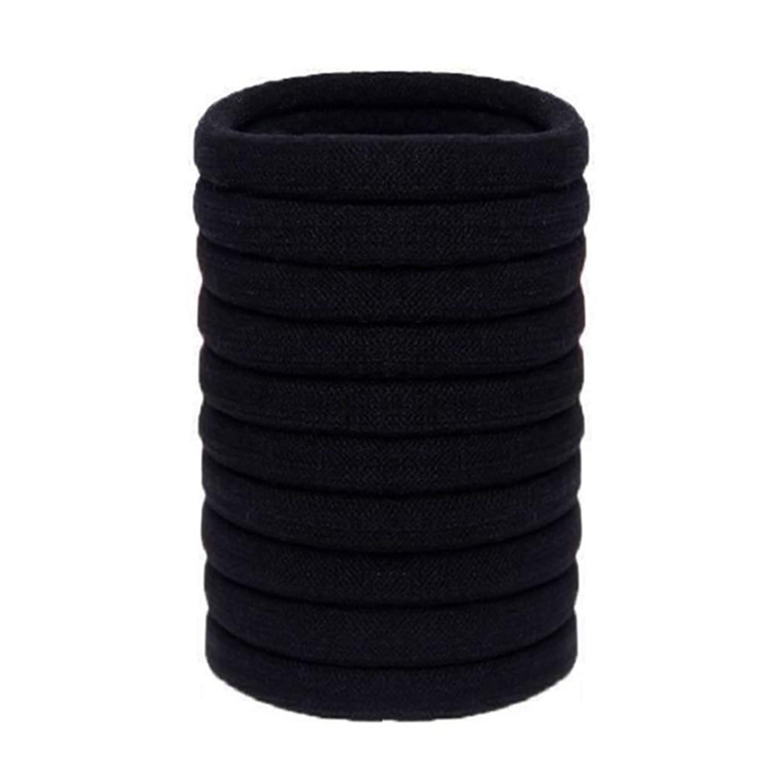 Olakin Gomas de Pelo de Algodón [10 Piezas], Suaves Cintas Elásticas para Peinados de Mujeres y Chicas Ideal para el Uso Diario (Negro)