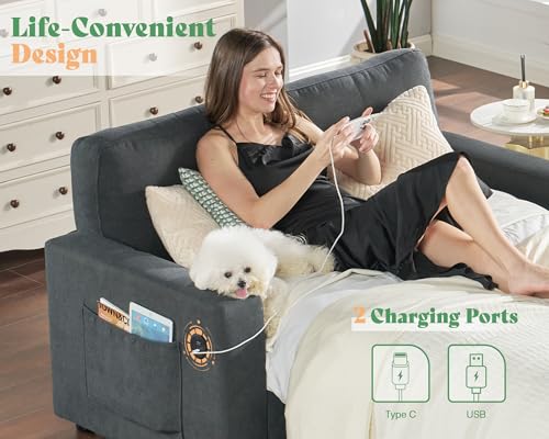 Amerlife Pull Out Sofa Bed, Sleeper Sofa With Usb/Type-C Charging Port thumb #2
