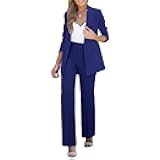 Women 2 Piece Outfits Business Lapel Double Breasted Blazer Straight Suit Pant Work Office Suits Dressy Blazer Suits