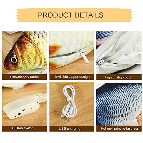 mewmewcat Simulação Elétrica de Flopping Peixe Gatos Brinquedo para Morder Mastigar Chutando Engraça