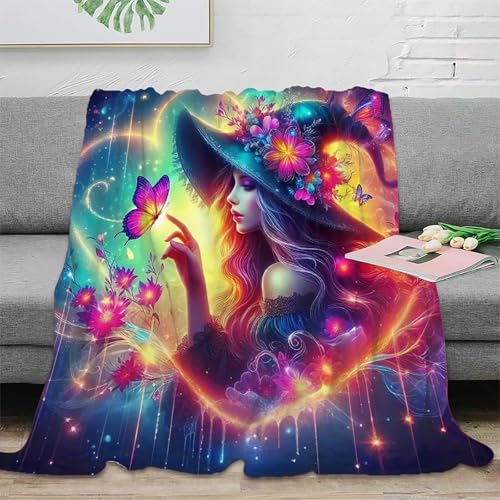 Couverture sorcière 3D en microfibre douce et chaude 150x200cm pour le lit - 2