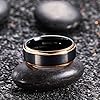 King Will Mens 8MM Black Tungsten Carbide Ring Matte Brushed Wedding Band Rose Gold Plated Beveled Edge 7.5 #2