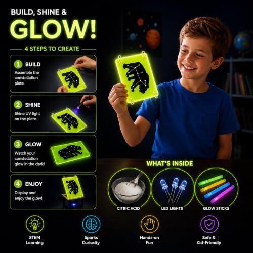 Image of PW Science Experiment Kit for Kids Ages 8-14, DIY Glow in the Dark Kit Rakhi Gifting | 100+ STEM Experiments with Manual, 30 Bonus DIY Activities, Birthday /Rakhi Gift