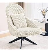 Furniliving Modern Accent Chair Upholstered Swivel Desk Chair for Living Room, Sofa Chair for Bed...