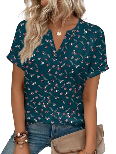 Image of WIHOLL Womens Blouses Spring Tops Short Sleeve Shirts Dressy Casual Summer Vacation Fashion Clothing 2026